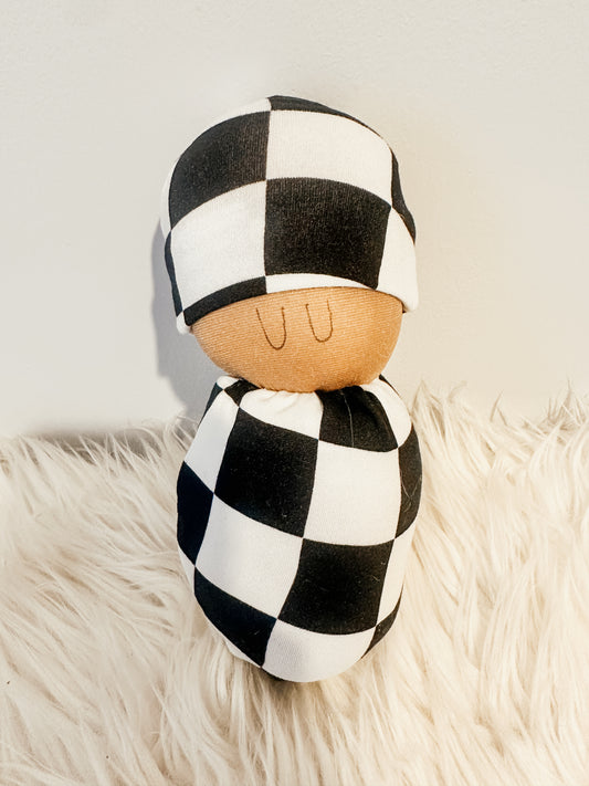 Chex Hat Swaddle Doll RTS #11