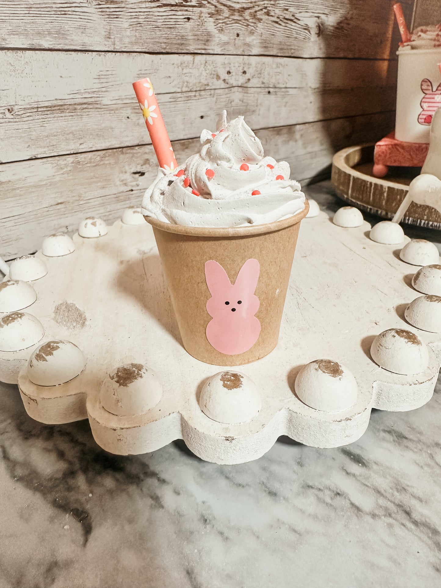 Pink Bunny Daisy Straw Cup #9