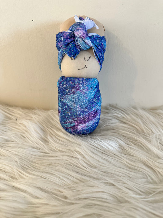 Mermaid Galaxy Bow Swaddle Baby RTS #69