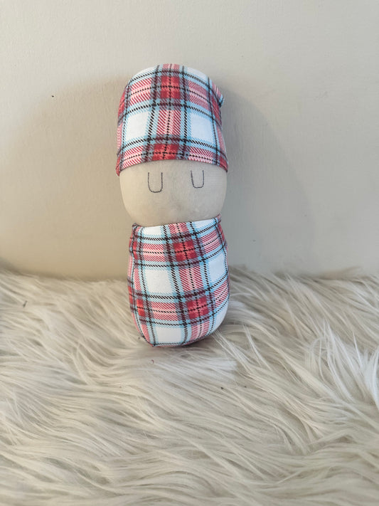 Plaid Hat Swaddle Baby RTS #81