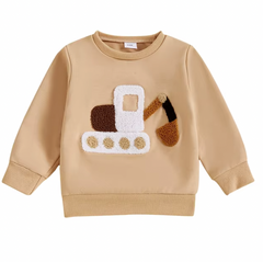 Chenille Tan Construction Crewneck